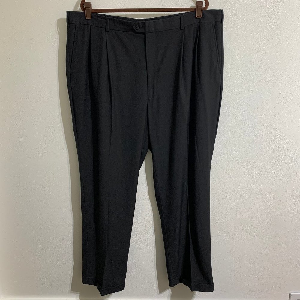 RBM black “charcoal” pleated cuffed dress or suit pant.